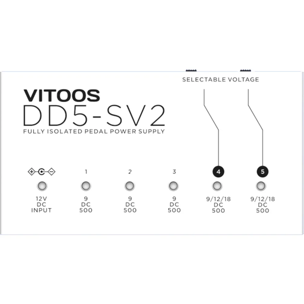 VITOOS DD5-SV2 effect pedal power supply fully isolated Filter ripple Noise reduction High Power Digital effector