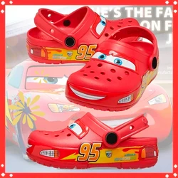 New Lightning Mcqueen Pixar Children Outdoor Beach Slippers Cartoon Anime Pool Anti-Slip No95 Car Waterproof Hole Sandals shoes