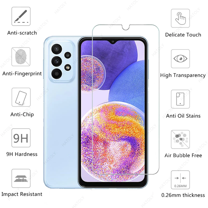 Tempered Glass for Samsung Galaxy A23 5G Glass for Samsung Galaxy A23 Flim Camera Len Screen Protector A03 Core A13 A33 A53 A73