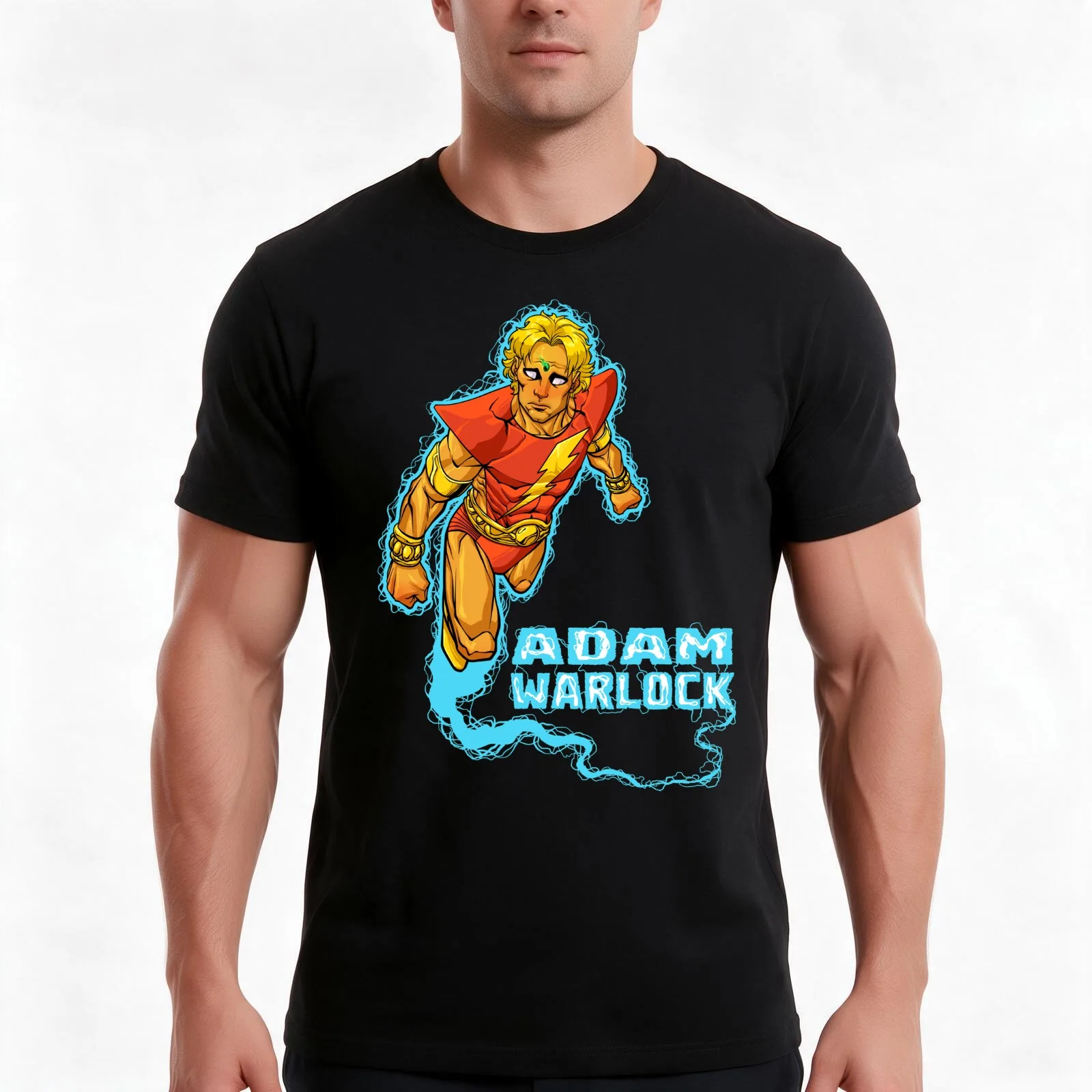 Adam Warlock T-Shirt, Summer Casual Cotton Tee, Oversized Streetwear Tops, Vintage Graphic Print, Loose Fit Short Sleeve