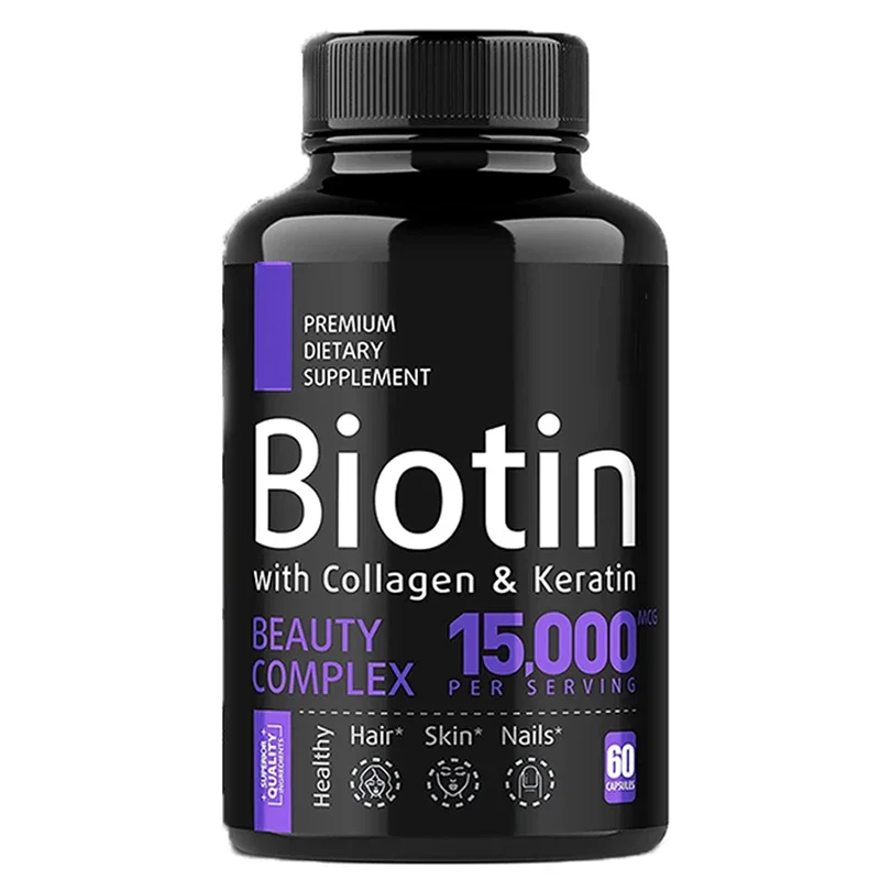 

60 pills biotin capsules for hair nail care enhancing immunity improving metabolism maintaining the health of hair nails