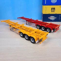 1:24 Scale Model Diecast Alloy Skeleton Truck Semi-trailer Freight Trailer ABS Container Toys Collection Display For Fans Gift