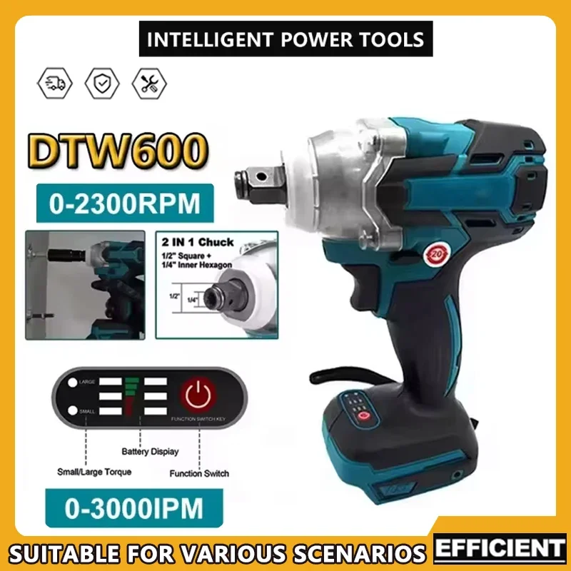 Fit Makita DTW600 Brushless Electric Screwdriver Rechargeable Drill Driver Compatible with 18V Battery Fit Screwdriver Machine