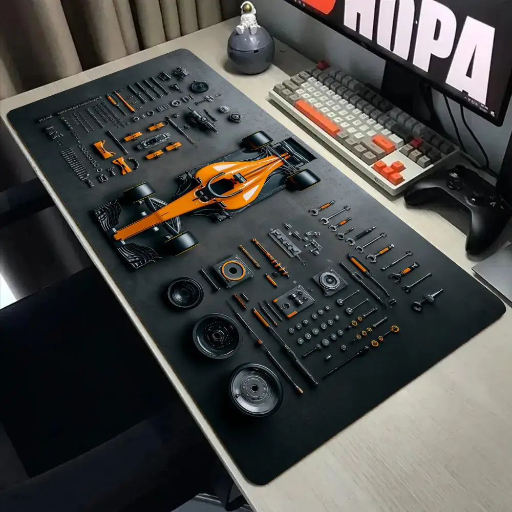 Racing car parts large Mouse Pad Desk Mat with Stitched Edge xxl mousepads Rubber Anti-slip gamer Keyboard Rug gaming mats