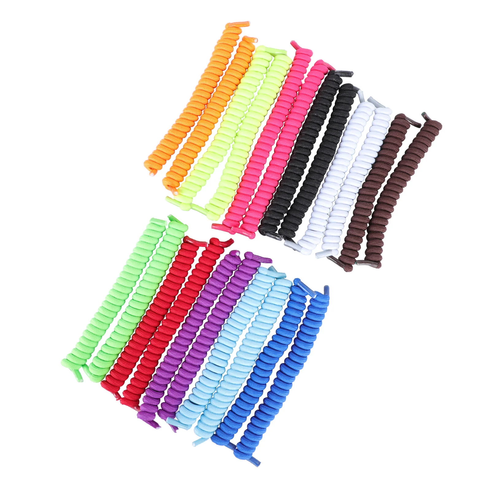 

11 Pairs Free Spring Laces Shoelaces for Shoes Elastic Lazy Emulsion System Polyester Latex Silk Simple Creative Casual Strap