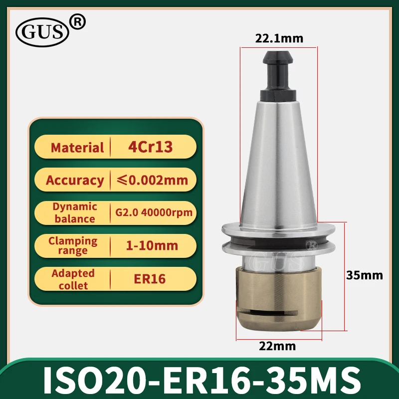 Imagem -04 - Porta-ferramentas Iso20 Iso25 Er16 Er20 Mandril de Pinça de 40.000 Rpm Iso de Eixo de Alta Velocidade para Máquina de Gravação Cnc e Peças de Fresagem de Torno Unidade de