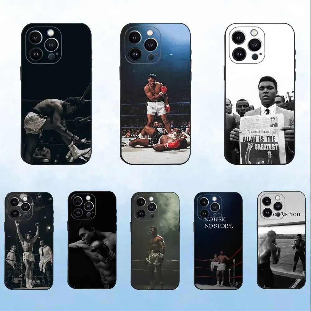 

A-Ali fist Phone Case For iPhone 16,15,14,13,12,11 Plus,Pro Max,XS,X,XR,SE,Mini,8,7,Soft Silicone Black Cover