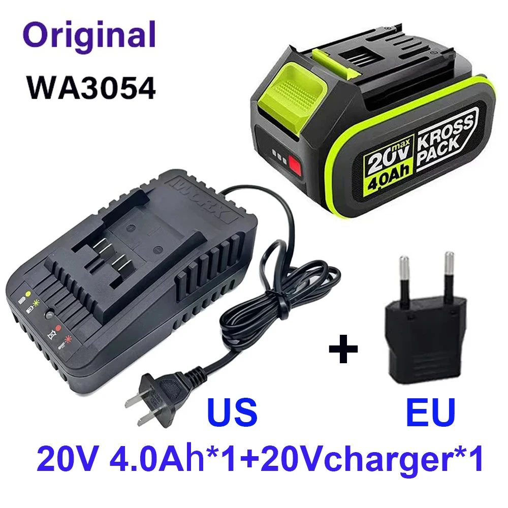 Originele 20V 2.0Ah/4.0Ah/5.0Ah Batterij voor WORX Serie Power, Toolswith LED Indicator, voor WU279.WU182.WU690.WU380S.WU231.WU533