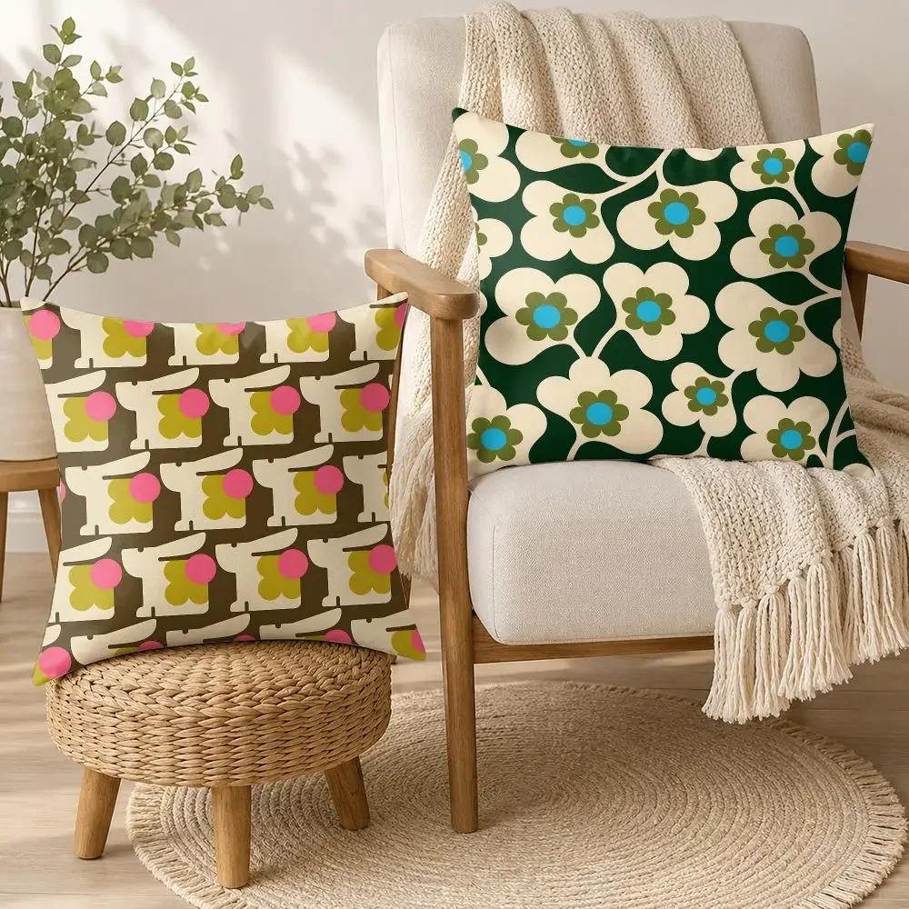 O-Orla Kiely Fahion Cushion Cover Square Decorative Throw Pillow 40x40cm For Sofa Bedroom Living Room Home Decor
