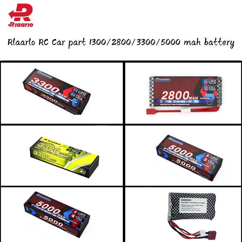 Rlaarlo Rc do samochodów zdalne sterowanie samochód do driftu części 1300/2800/3300/5000 Mah 7.4v 2s/11.1v 3s akcesoria do zabawki dla chłopca