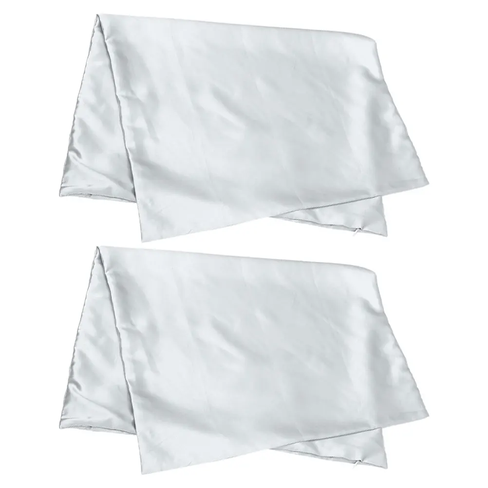 

1 Pair Cooling Pillowcases Polyester Bed Pillow Covers Zipper Design Skin-Friendly Washable Bedroom Cushion Covers For Home
