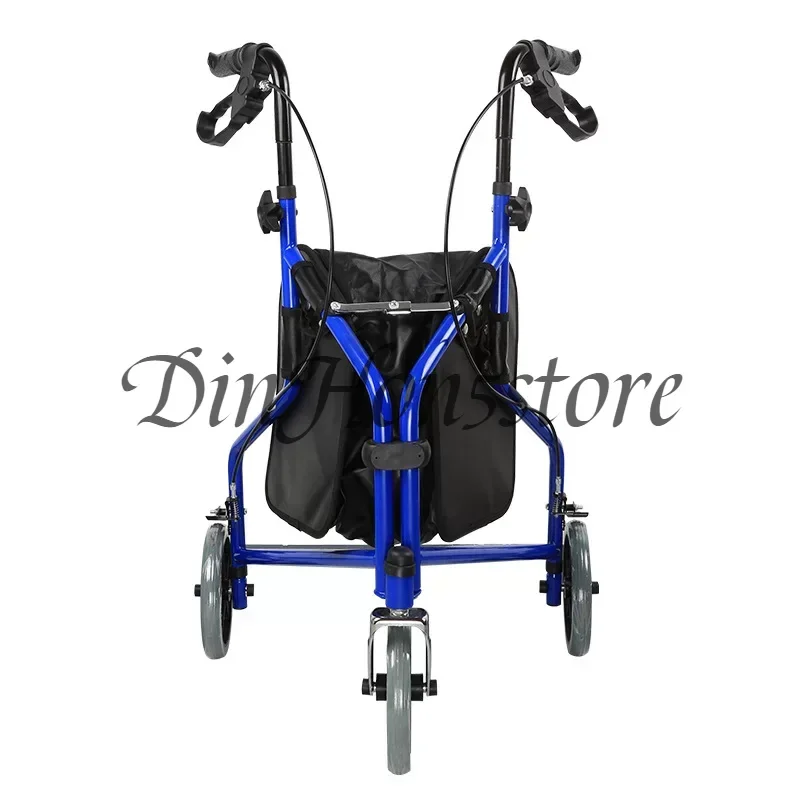 Elderly rehabilitation assistance cart, shopping cart, foldable, with brake assist, three-wheel walker