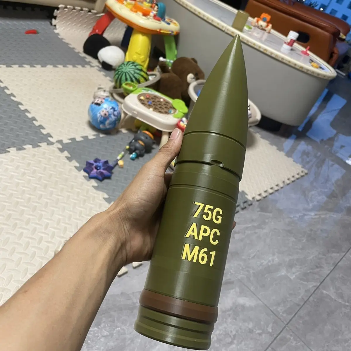 3D Printed WWII Sherman Tank 75mm M61 APC Shell Model Ornament Detachable