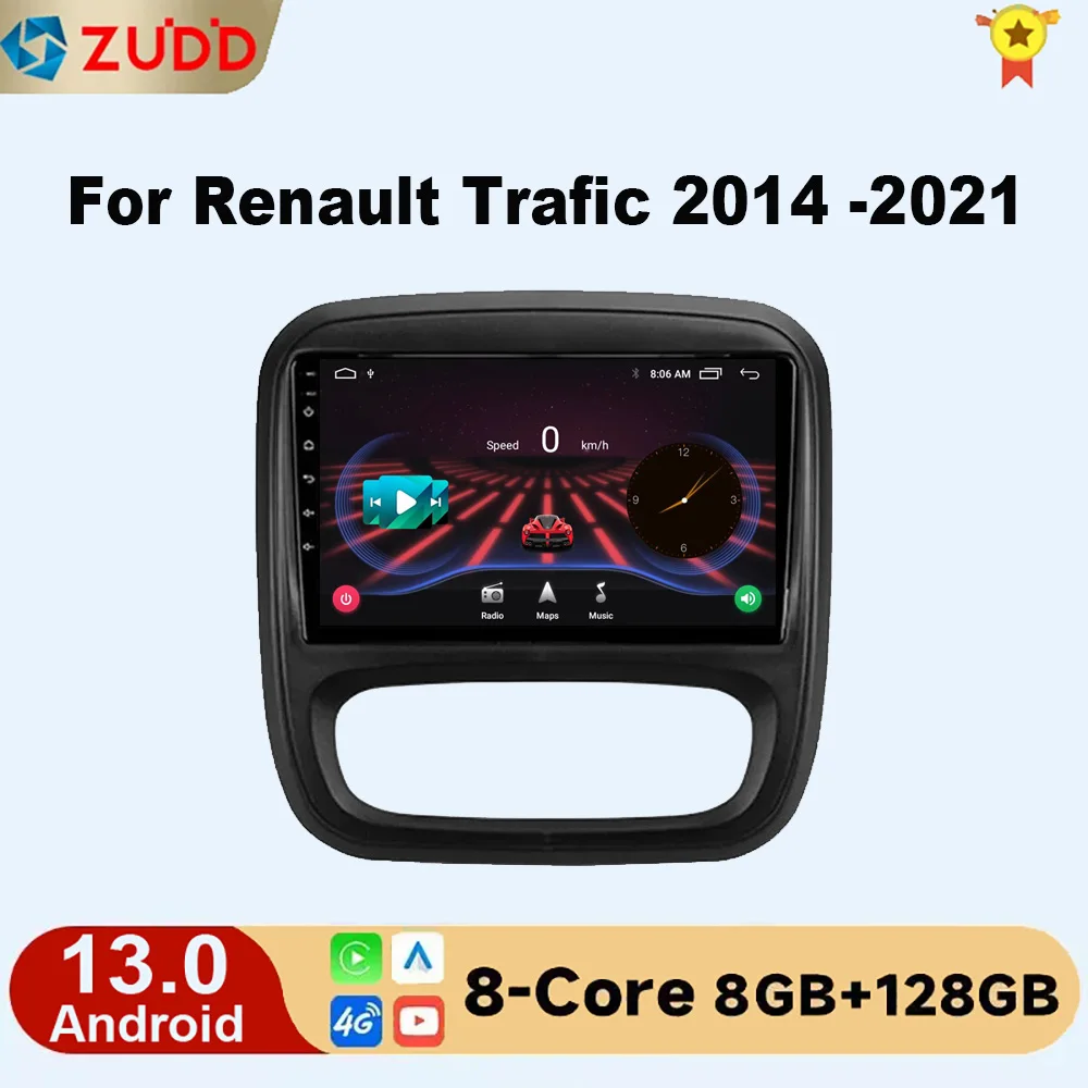 

Android Car Radio Multimedia Player for Renault Trafic 2014 -2021 for Opel Vivaro 2014 - 2018 Auto GPS Stereo Navigation Screen