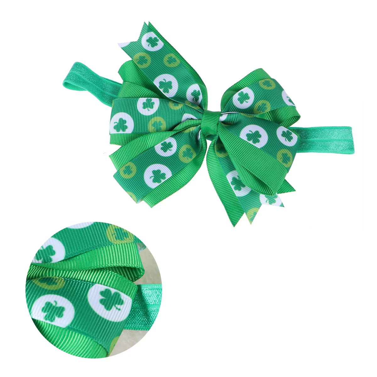 

1 PCS Kids St. Patrick's Day Shamrock Headband Fabric Hair Band Non Fading Baby Girls Toddlers Party Accessory Photo