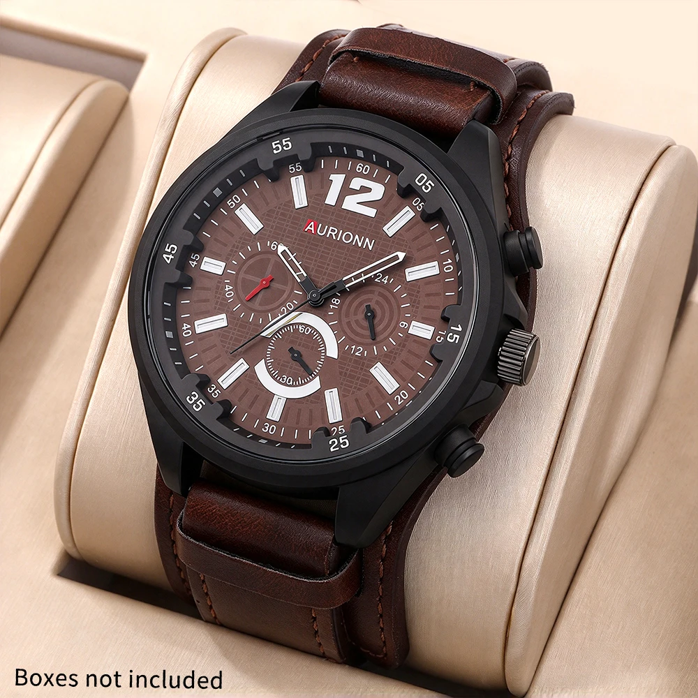 1Pcs Elegant Retro Men Wrist Watch, Perfect Present For Anniversary, Easter, Father’s Day, Eid Al-Fitr, Birthday