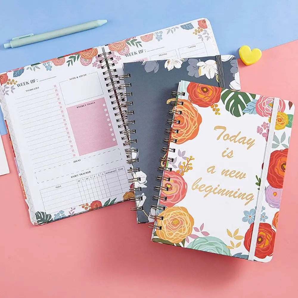 

Flowers 2025 A5 English Notebook Agenda Goal Habit Schedules Diary Weekly Planner To Do List Diary Weekly Plan