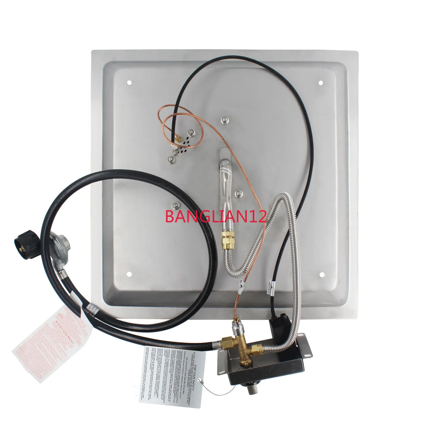 480Mm square concave brazier heater system gas propane liquefied gas low pressure stainless steel