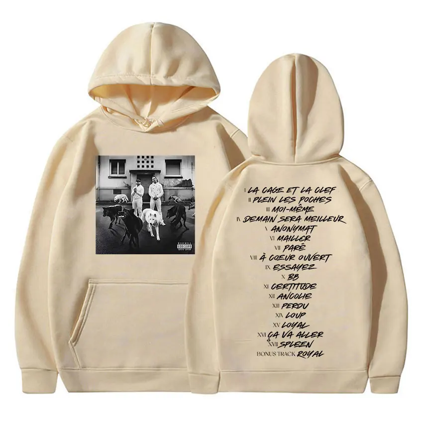 ألبوم جولة مغني الراب Djadja & Dinaz 2025 جرافيك هودي ملابس رجالي الهيب هوب المتضخم البلوز موسيقى الروك البوب كم طويل مقنع