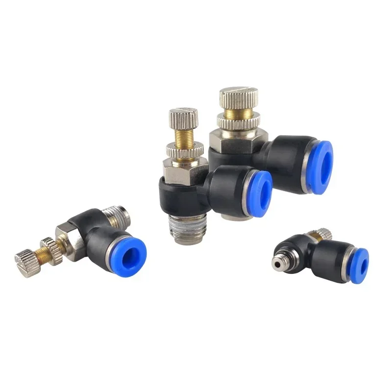 20/50/100PCS Air SL 1/8 1/4 3/8 1/2 Speed Control adjustable Pneumatic Fitting Throttle Valve Controller 4 6 8 10mm Hose Tube