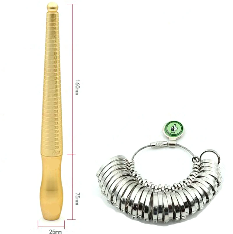 Standard Ring Sizer Mandrel Stick Vintage Finger Gauge Ring Measuring Sizes Jewelry Tool Set Equipments HK US SIZE