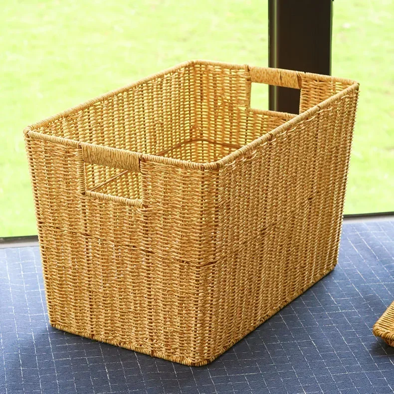 

For Rattan Storage Baskets - Idyllic Handmade Woven Basket with Lid, Home Clothes Storage Baskets Organizer, Rustic and Chic