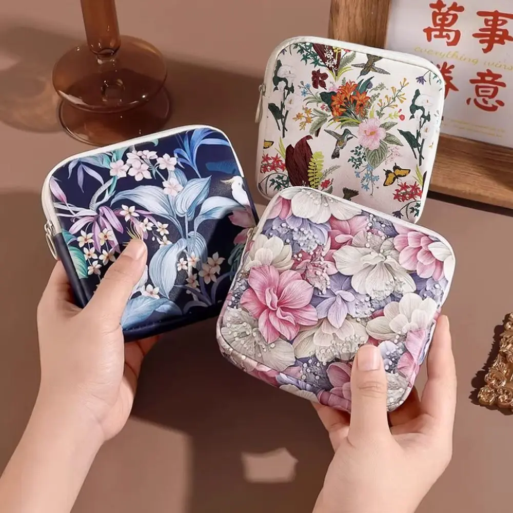 Creative Zipper Pouch Sanitary Pads Bag Large Capacity Multipurpose Cosmetic Bag Mini Data Cables Organizer Travel