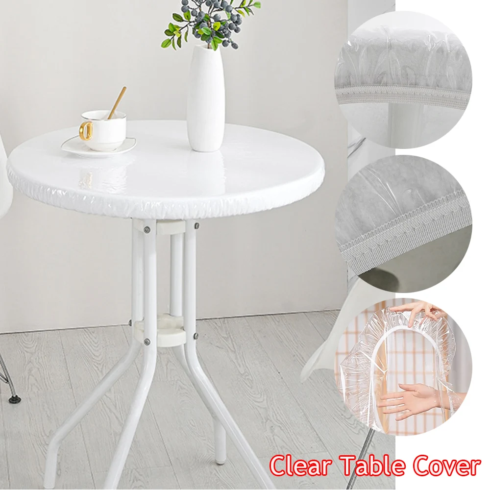 Transparent Table Cover Waterproof TPU Tablecloth Round Table Cloth Oil-Proof Dinning Table Protector Cover Home Accessories