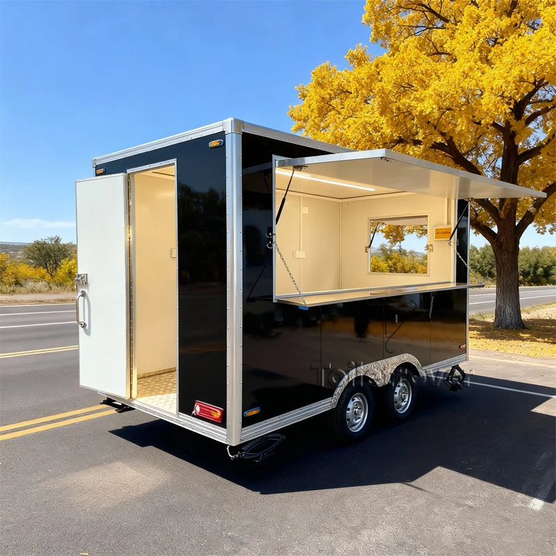 

High End Food Truck Custom-Made High Quality Food Truck Trailer Outdoor Street Mobile Food Trailer for Outdoor Catering Events