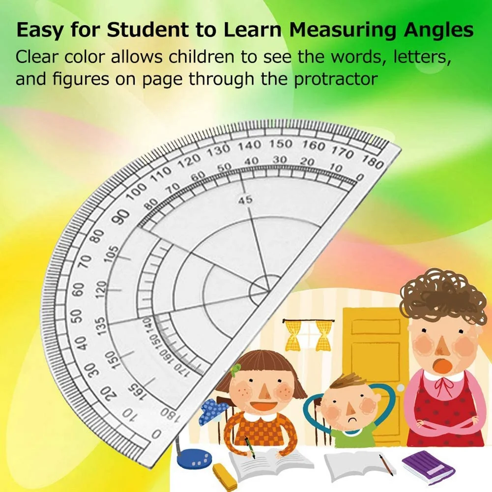 Geometry Compass Set 10Pcs School Maths Protractor Set Rulers for Student Maths and Engineering in Carry Case, Gray