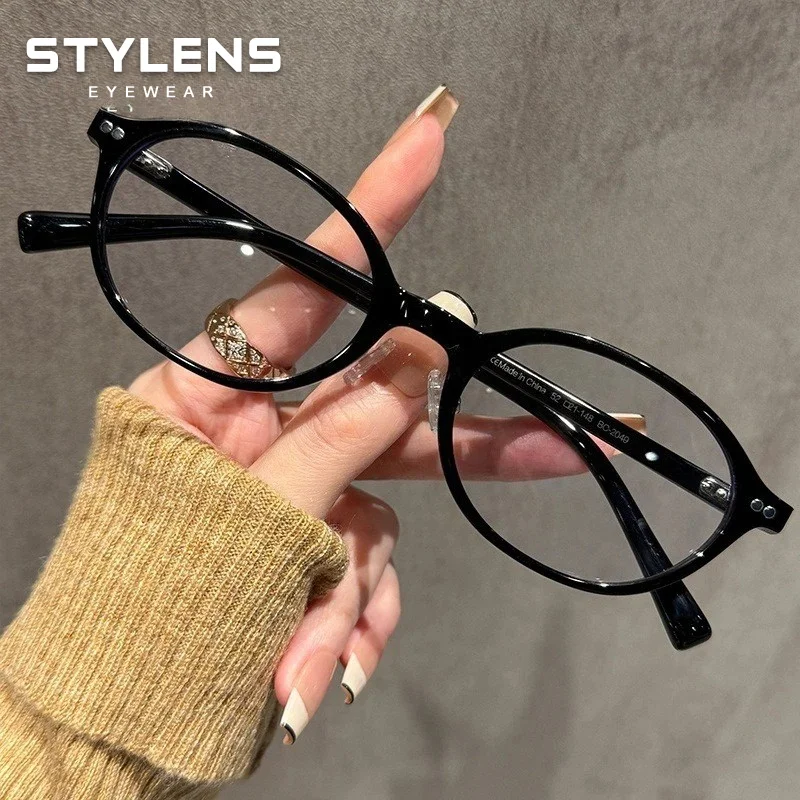 STYLENS Fashion Oval Women Myopia Prescription Optical Glasses Photochromic Reading Glasses Lady Anti Blue Ray Computer Eyewear