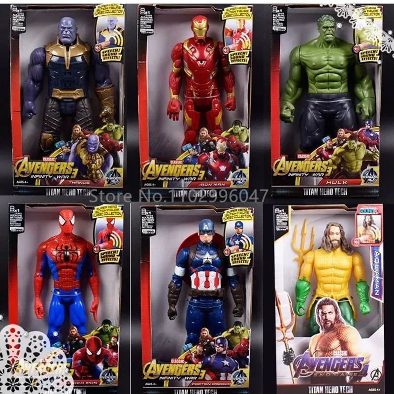 

30cm Marvel Figure Avengers Endgame Captain Justice Sound Led Light Super Hero Dolls Toys Pvc Action Figure Model Toy Kids Gift