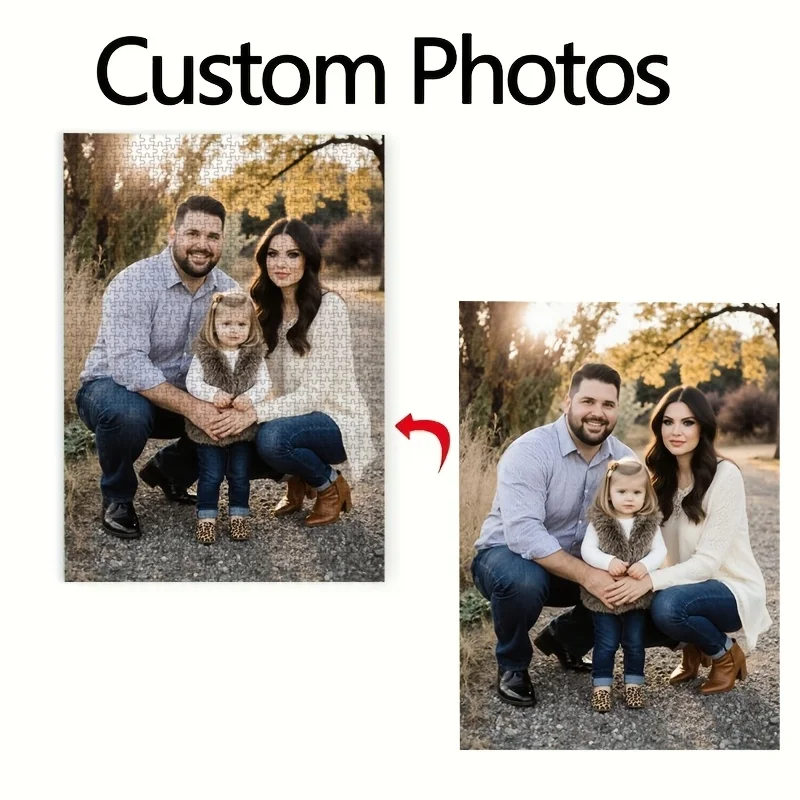 35/300/500/1000pcs pretty family Custom Photo Personalised Decompression Mosaic Puzzles Jigsaw puzzle  Custom Puzzles in Photos