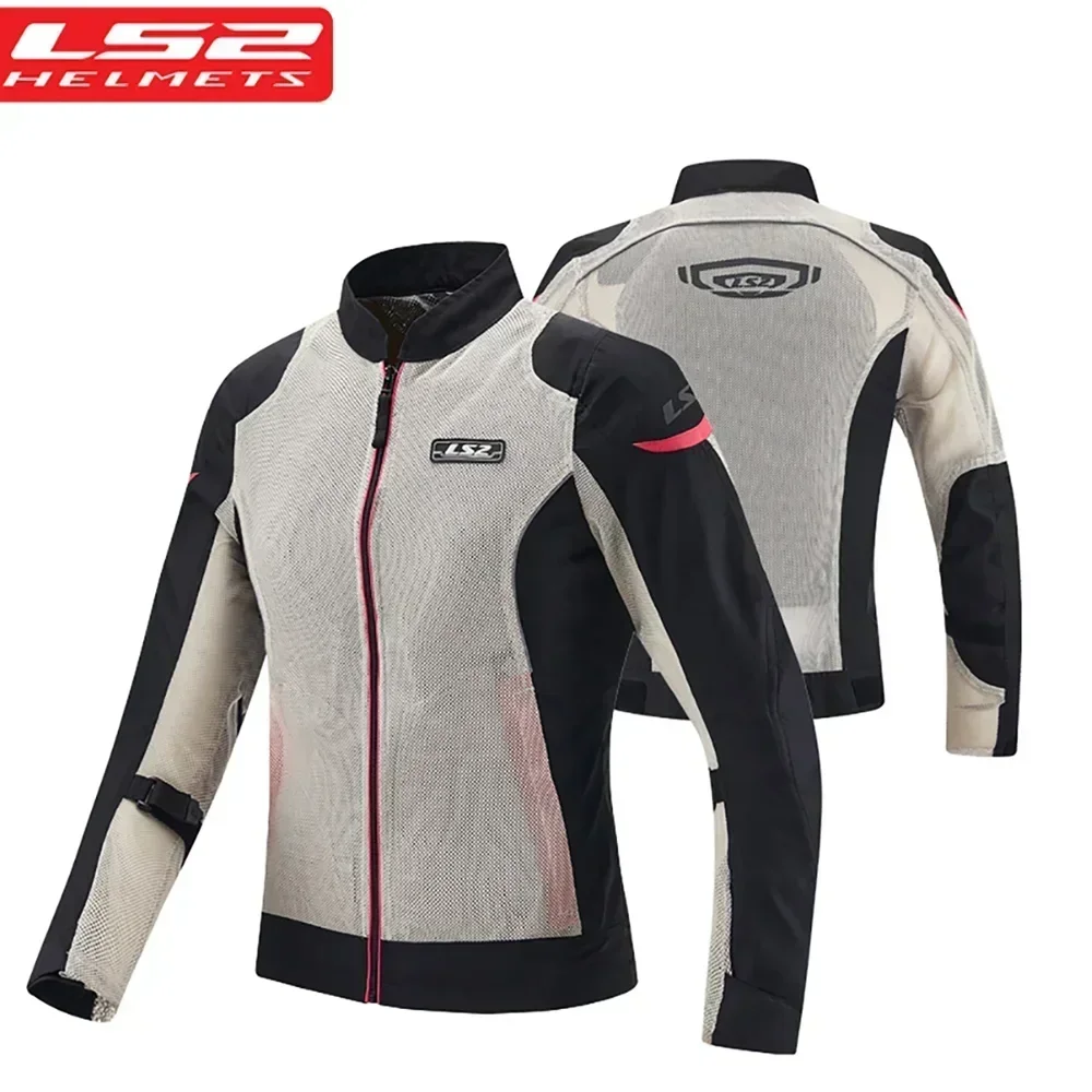 LS2 Women's Motorcycle Jacket LS2 Original Reflective Biker Jacket Man Spring Summer Motocross Racing Breathable Riding Clothing