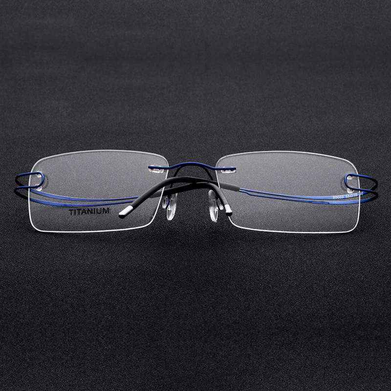 HDCRAFTER Pure Titanium Ultralight Rimless Glasses Frame for Women Prescription Myopia Optical Frames Men Vintage Eyewear