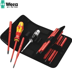 WERA 05003484001 Kraftform Kompakt VDE 16 extra slim 1 Insulated Screwdriver Set Small Blade Diameter Replace Blades At Will