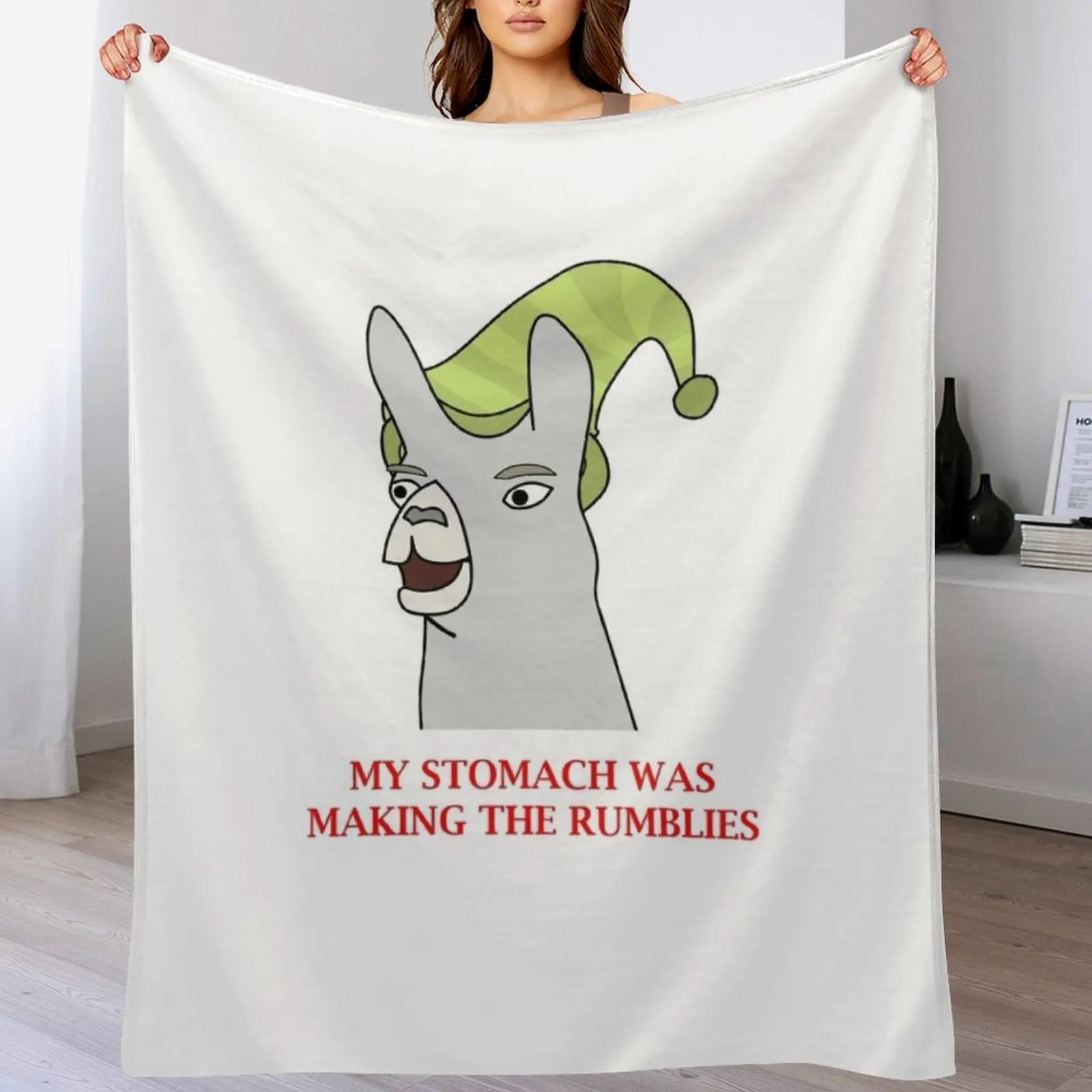 Llamas with Hats - My stomach was making the rumblies Throw Blanket Vintage Loose Plush Thermals For Travel Blankets