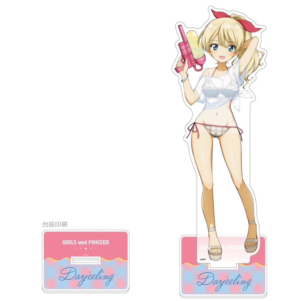 Anime Girls und Panzer Nishizumi Miho Darjeeling Summer swimsuit 15CM Kawaii Acrylic Stand keychain Desk Decor Collect gifts