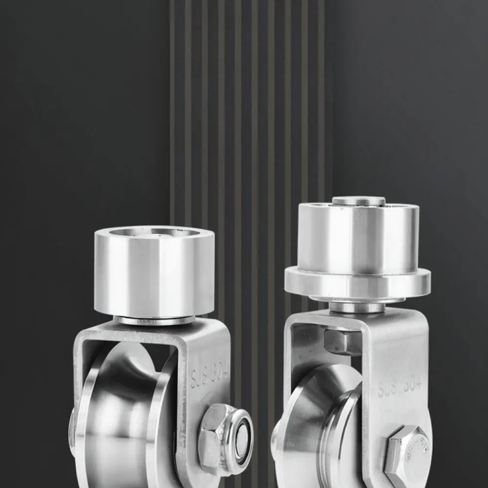 304 Stainless Steel Swivel Pulley Wheel Sliding Door Track Roller Bearing V U H Groove Heavy Duty Hardware Fitting