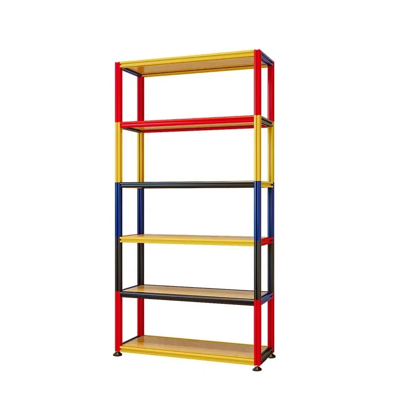 ZS-3 Aluminum Profile Shelf Contrasting Color Bookshelf Floor-to-ceiling Multi-layer Display Stand Exhibition Art Gallery Figure