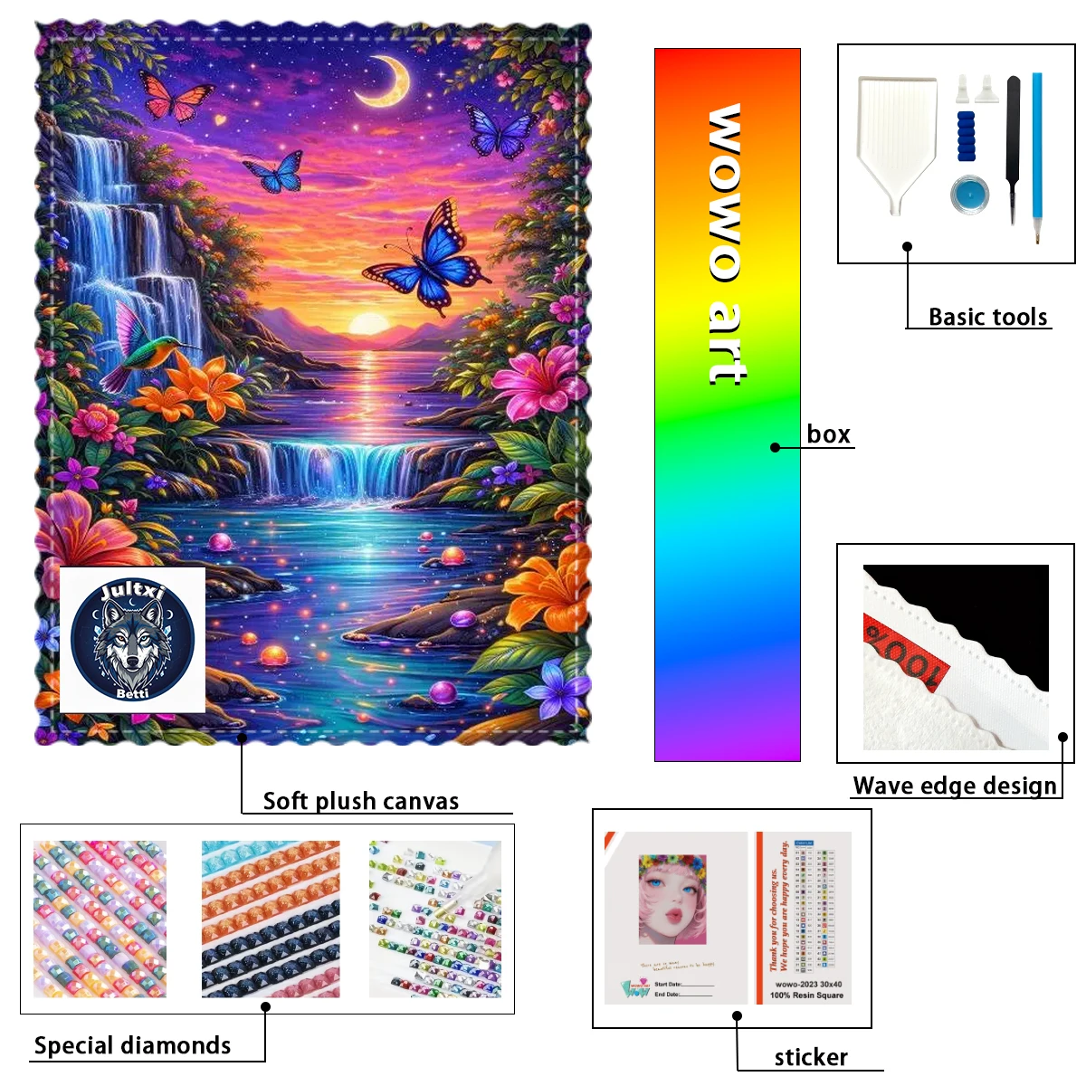 【Betti_ Diamond Art】Butterfly and Canyon AB Rhinestone FD Rhinestone Perfect Resin Diamond