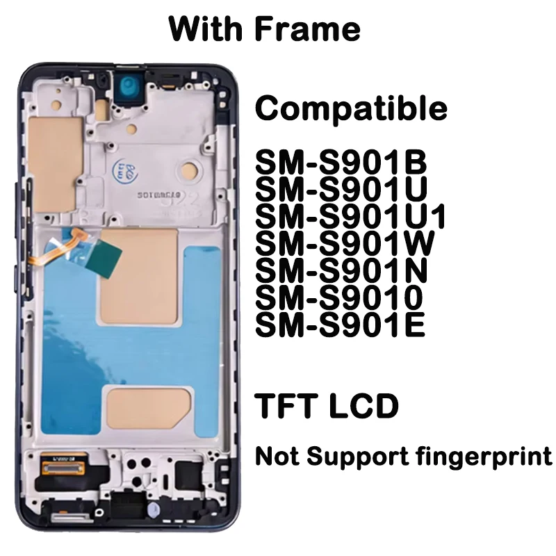 Wyświetlacz TFT do Samsung Galaxy S22 S901B S901U S901W S901N S901E LCD Ekran Dotykowy S22 5G z Ramką do Samsung S22 5G — zdjęcie 4