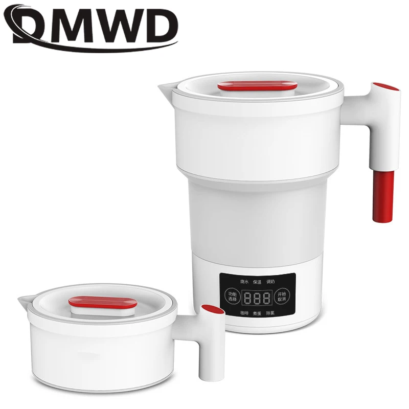 DMWD Folding Electric Kettle Portable Compression Foldable Water Bolier Silicone Thermo Coffee Tea Pot Temperature Control 220V