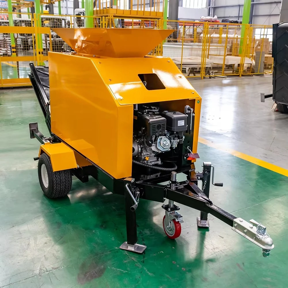 Portable Trailer Tire Stone Processing Machine with DC Motor, Maximum 4t/h Capacity for Mining Stone Treatment