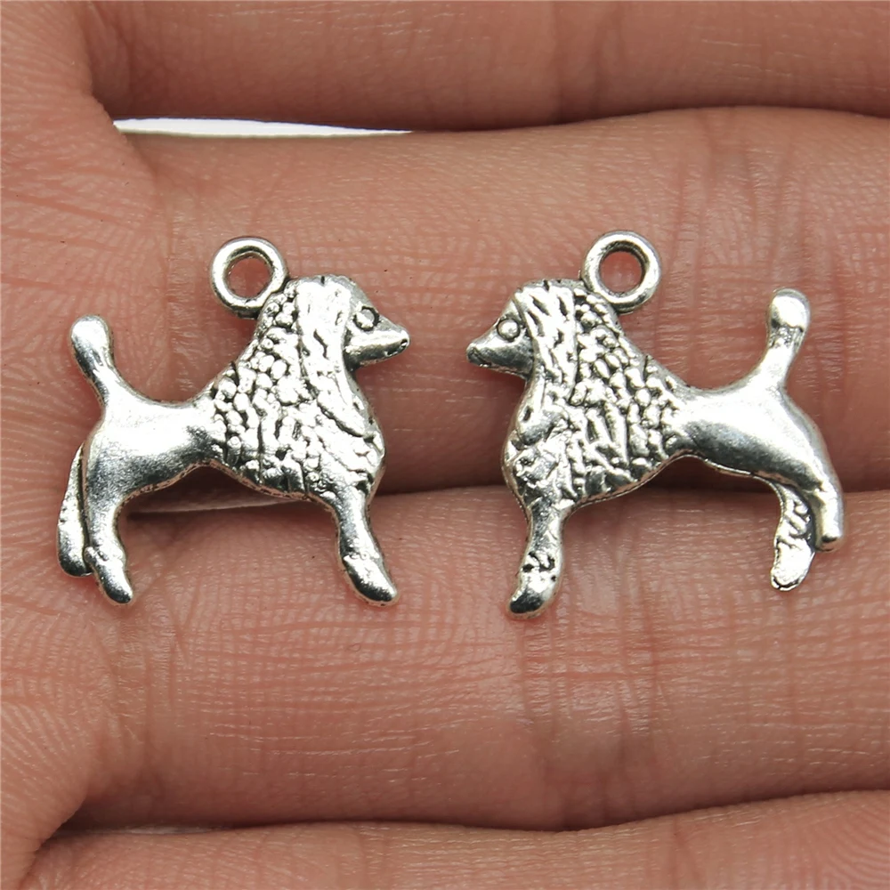 Wholesale 150pcs/bag 17x18mm Poodle Puppy Pendant Charm For Jewelry Making DIY Jewelry Findings Jewelry Accessories