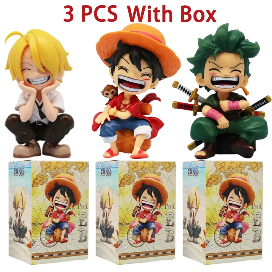 One Piece Handheld Luffy Solon sitzend Q-Version Trendy Play Cartoon Anime Desktop Auto Ornament Peripherie-Geschenke