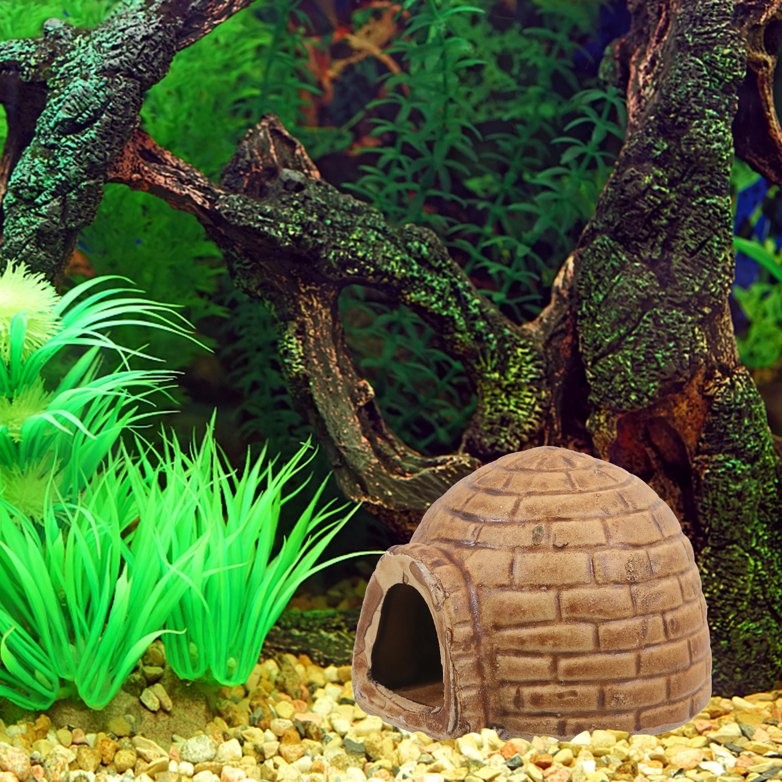 

Fish Tank Hideout Ceramic Cave for Betta Shrimp Breeding Decorations Aquarium Dome Cichlid Safe Durable Fish House Reptile Hides