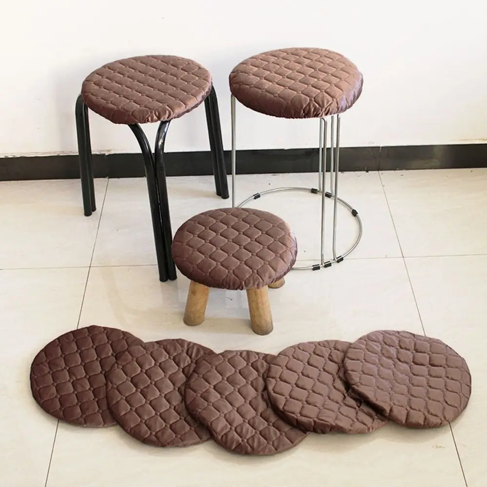 Perfect Thickening Stool Covers Solid Color Soft Dining Stool Covers Anti Dirty Elastic Round Stool Covers Universal