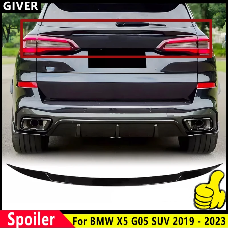 

For BMW X5 G05 SUV 2019 - 2023 Gloss Black ABS Material Rear Trunk Middle Spoiler Wing Lip Spoiler Car Body Kit Accessories