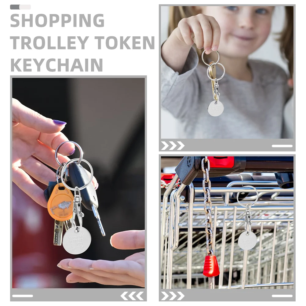 Boodschappenwagen Sleutelhanger Handtassen Sleutelhanger Token Metalen Winkelwagen Tokens Sleutels Opknoping